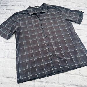 Frame Men's‎ Check Short Sleeve Shirt Size XL Black Button Down Casual